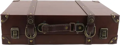 Produktbild von Vintage Leder -Koffer Europäischer Stil Brown -Traging -Lagerhülle mit Schloss für die Fotografie -Requisite für Heimdekoration
