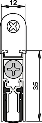 Zdjęcie produktu dla Uszczelka do drzwi podwójna® M-12/35 1-392 1-s.L.958mm aluminium silverf.HLT ATHMER