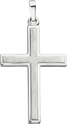Produktbild von JOBO Anhänger Kreuz 925 Sterling Silber matt mattiert Kreuzanhänger Silberkreuz