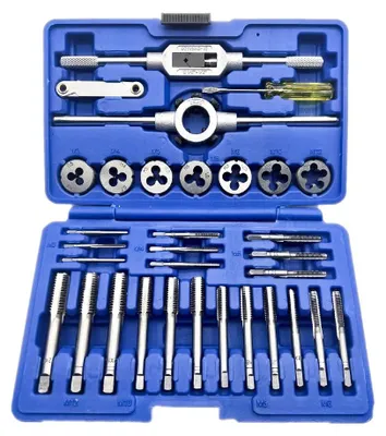 Produktbild von Metrischer Gewindeschneidsatz - 32-teiliges Gewindeschneider Set M3-M12 - Gewindereparatur Werkzeug - Schneideisen und Gewindebohrer - mit Aufbewahrungsbox