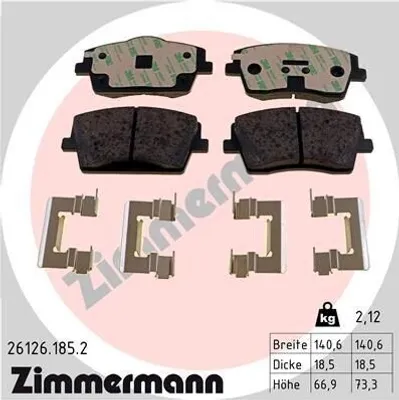 Produktbild von ZIMMERMANN Bremsbeläge Satz Vorne Bremsklötze für VOLVO XC40 (536) 26126.185.2