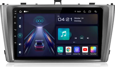 Image de Autoradio Android 15 sans fil CarPlay 9 pouces pour Toyota Avensis 2008-2015 avec GPS, navigation, Wi-Fi, 4G, Bluetooth 5.0, RDS, DAB+, DSP, SWC, 6 Go + 128 Go, processeur 8 cœurs