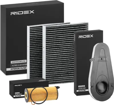 Produktbild von RIDEX Filterset Inspektionspaket Filtersatz für BMW 5 Touring (F11) 5 Limousine (F10) 7 (F01, F02, F03, F04) 5 GT (F07)