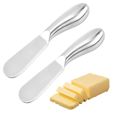 2er-Set Buttermesser aus Edelstahl, 13,3 x 2,2 cm