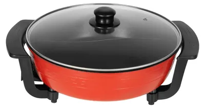 Image de Cuisinière multifonction électrique - Capacité de 6 litres - 1360 W - Contrôle de la température en 5 niveaux - Prise européenne - Pour 3 à 4 personnes - Rouge et noir