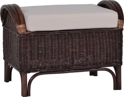 Produktbild von MiaMöbel Rattan Hocker 'Panama' Dunkelbraun
