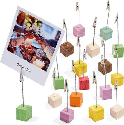 Productafbeelding van Famanu Fotohouder set, 18 stuks - Tafelkaart houders voor feesten en evenementen