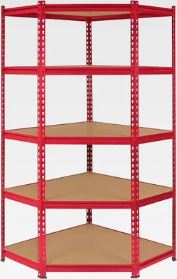 Produktbild von Z-Rax Eckregal Eckstahlregal Schwerlastregal Lagerregal Garagenregal Stahlregal Industrieregal Werkstattregal Kellerregal Steckregal Metallregal 90cm x 45cm x 183cm 100% schraubenlos