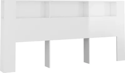 Produktbild von vidaXL Kopfteil mit Ablagen Hochglanz-Weiß 220x18,5x104,5 cm