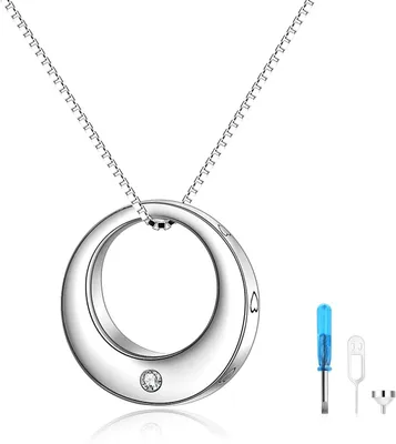 Produktbild von Ascheschmuck Halskette Sterling Silber Lebenskreis Anhänger, Urne für Asche, 1 Stück, Gedenkschmuck