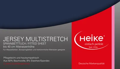 Produktbild von Heike hochelastisches Spannbettlaken, Multistretch, bis 40cm Höhe, 240gr/m2 (Dunkelblau,140x200 cm-160x220 cm)