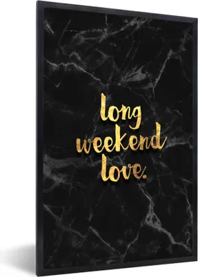 Produktbild von MuchoWow® Gerahmtes Poster Zitate - Liebe - Gold - Marmor 60x90 cm - Poster mit Schwarzem Bilderrahmen Wandposter Rahmen Foto Bilder - Kunst