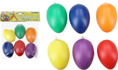 Produktbild von Dekoratives Plastikei zum Aufhängen, bunt, 6 cm, 6 Stück