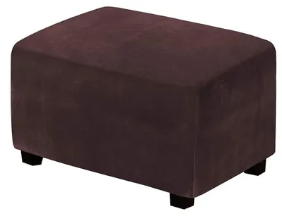 Image de Housse pour tabouret rectangulaire, housse pour tabouret carré, housse pour pouf, housse amovible marron foncé