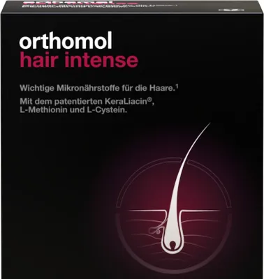 Produktbild von Orthomol Hair Intense - Mikronährstoffe für schönes Haar - mit Biotin, Kupfer und Zink, 1 St. Tagesportionen