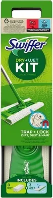Zdjęcie produktu dla Swiffer, Kit, Zestaw nakladek na mopa + mop, 11 sztuk(PRODUKT Z NIEMIEC)