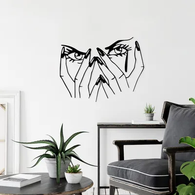 Immagine prodotto di Wallity, Donna- SKL2601, Nero, Altre decorazioni per la casa, 70 x 54 cm, 100% metallo (Spessore: 1