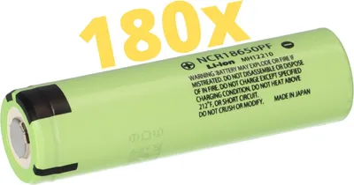 Produktbild von 180x Panasonic NCR18650PF Flat-Top Li-ion 18650 2900mAh 3,6V