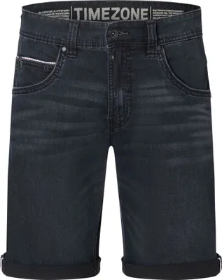 Produktbild von Timezone Denim Jeans-Shorts mit Aufdruck am Bund und Ziertasche Größe: 33W