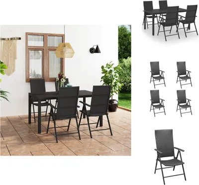Produktbild von vidaXL 5-tlg. Garten-Essgruppe Schwarz -  Gartenmöbel-Sets
