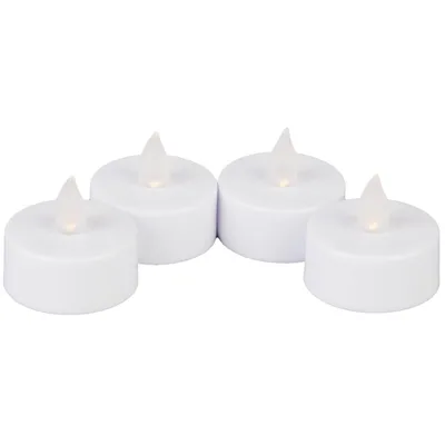 Produktbild von 4er Set LED Teelichter, realistisch flackernd, batteriebetrieben, weiß, 4x4 cm