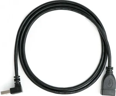 Produktbild von SYSTEM-S USB 2.0 Kabel 100 cm Typ A Stecker zu Buchse Winkel in Schwarz