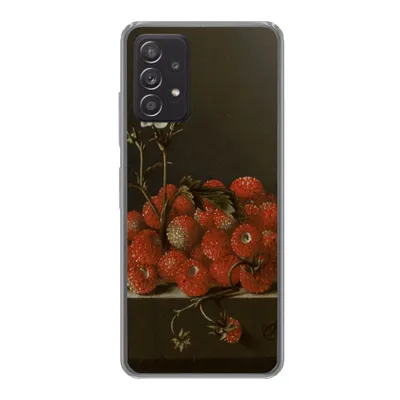 Produktbild von MuchoWow® Handyhülle Schutzhülle Hülle für Samsung galaxy a73 Stilleben mit Walderdbeeren - Gemälde von Adriaen Coorte Silikon Softcase Handy Hülle - Handyhülle