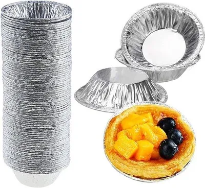 Obrázek produktu pro 100 kusů kulatých MINI hliníkových forem na pečení, hliníkové formy na muffiny a dorty do kuchyně