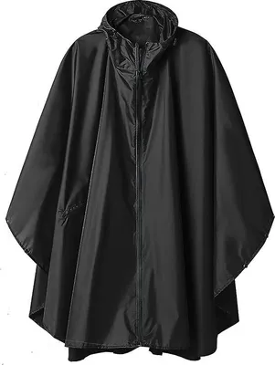 Produktbild von Regen Poncho Jacke Mantel fš¹r Erwachsene mit Kapuze wasserdicht mit Rei?verschluss im Freien