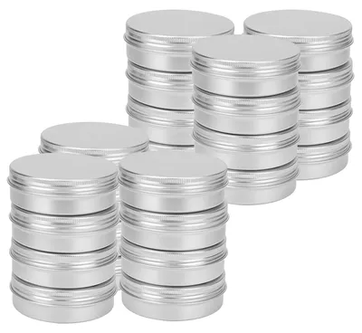 24 Aluminiumdosen 100 ml mit Schraubdeckel, silber, rund