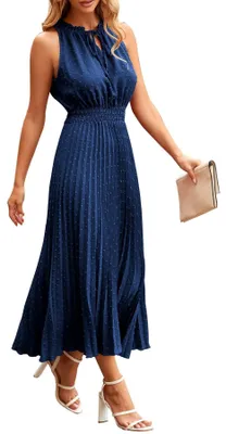 Produktbild von Damen Tunika-Kleid mit V-Ausschnitt, Rüschen und Punkten
