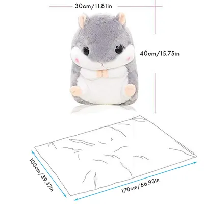 Image de 2 en 1 Hamster Cartoon Cushion Blanket Set, Jouet en peluche