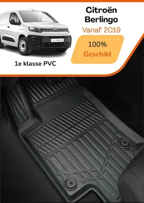 Produktbild von Citroën Berlingo 2019–heute – Premium Carbonlook Fußmatten – Hochwertiges TPE – Allwetter-Schutz – Erhöhte Ränder – Rutschfest