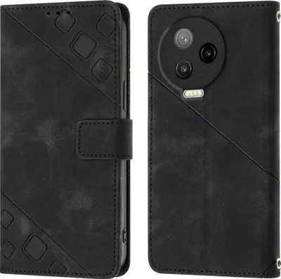 Produktbild von Hülle für Infinix Note 20 X676C Prägung Flip Leder Brieftasche Schutzhülle mit Ständer Schwarz