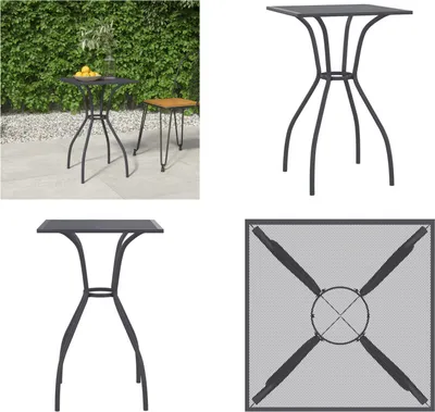 Zdjęcie produktu dla vidaXL Stół ogrodowy antracyt 50x50x72 cm stalowa kratka - Stół ogrodowy - Stoły ogrodowe - Stół na zewnątrz - Stół na patio