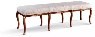 Immagine prodotto di Panca imbottita in tessuto, design classico, color marrone. Arredamento per la casa, seduta in tessuto