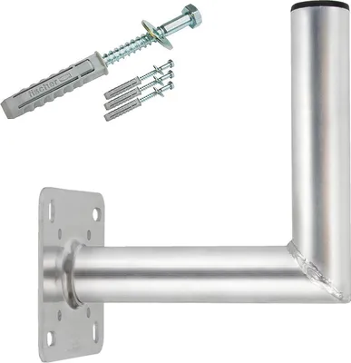 Produktbild von PremiumX 25cm Wandhalter Aluminium für Wandmontage Montage für SAT Schüssel Spiegel Antenne mit Schraubensatz