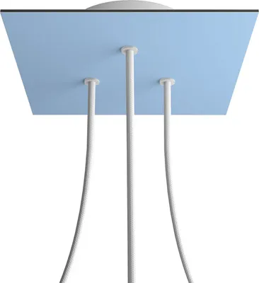 Image de Creative-Cables Rosace Rose-One carrée, 200 mm, avec 3 trous et 4 trous latéraux