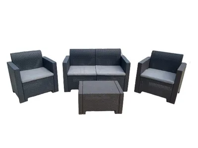 Produktbild von Bica Nebraska-Set Rattan Sitzgarnitur Garten Gartenmöbel Set Sitzgruppe + Kissen