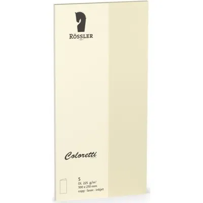 Produktbild von Doppelkarte Coloretti DL hoch VE=5 Stück creme