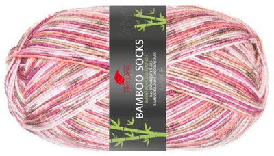 Produktbild von Pro Lana BAMBOO SOCKS color 100 g seidenweiche und vegane 4-fach Sockenwolle 400 m Farbe 964 - pink/rosé color
