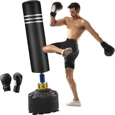 Produktbild von Famanu Standboxsack mit Handschuhen - 175 cm, schwarz