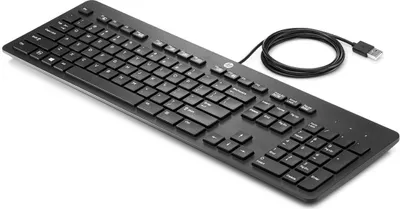 Zdjęcie produktu dla HP Klawiatura USB Business Slim, Pełnowymiarowy (100%), Przewodowa, USB, Czarny