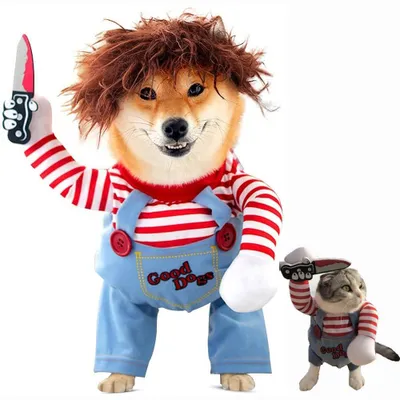 Obrázok produktu pre Kostýmy na Halloween pre psov a mačky, strašidelné kostýmy pre domáce zvieratá, kostým pre psa