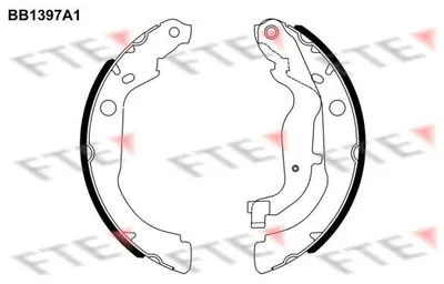 Produktbild von FTE Bremsbackensatz Trommelbremse Hinten für DACIA DUSTER 229mm 9100132