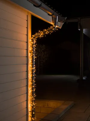 Image de Guirlande lumineuse à LED - 800 LED ambre - L : 55,93m - câble noir - transfo - pour l'extérieur