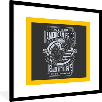 Produktbild von MuchoWow® MuchoWow® Gerahmtes Poster Amerika - Vogel - Jahrgang 40x40 cm - Poster mit zchwarzem Bilderrahmen - Poster - Plakat im Rahmen