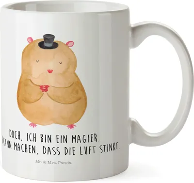 Produktbild von Mr. & Mrs. Panda Trinklernbecher Hamster Hut - Weiß - Geschenk, Plastikbecher, Zwerghamster, Lustige Sprüche, Pott, Magier, Zauberer, Kunststoffbecher, Zylinder