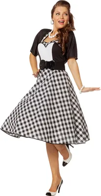 Produktbild von Rock'n Roll Kleid schwarz-weiß, Groesse:34