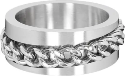 Produktbild von Männer Ring Edelstahl mit Kette 62 (19.7 mm Ø)